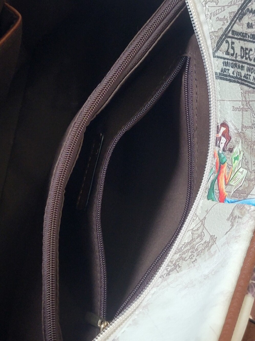 Paris/Eiffel Tower fashion illustration, top-handle satchel with dual handles - Picture 10 of 13